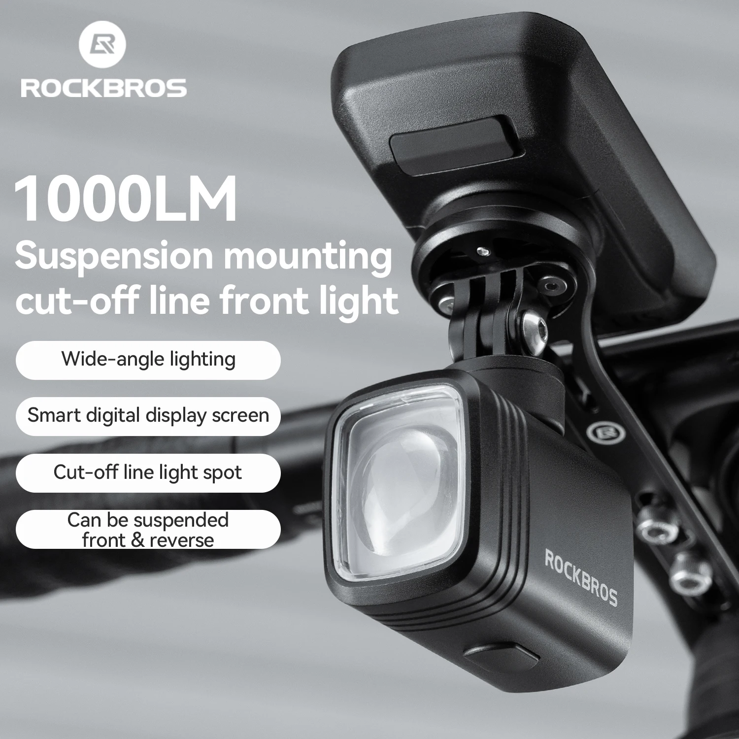 

ROCKBROS Bicycle Head Light 1000LM Lightweight IPX6 Waterproof Aluminum Alloy Front Light Type-C Charging Flash Bike Accessories