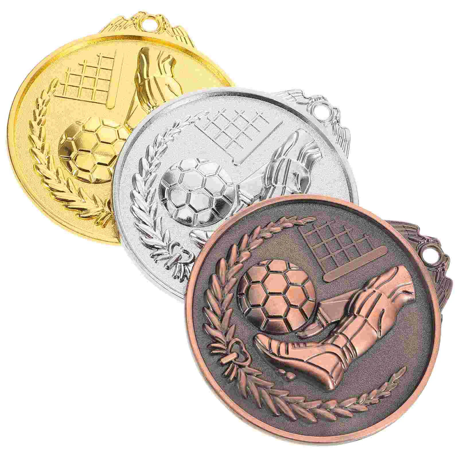 

3 Pcs The Medal Graduation Medals Trophy Gold 700X630X040CM Sports Prize Model for Awards Competition Cup Child