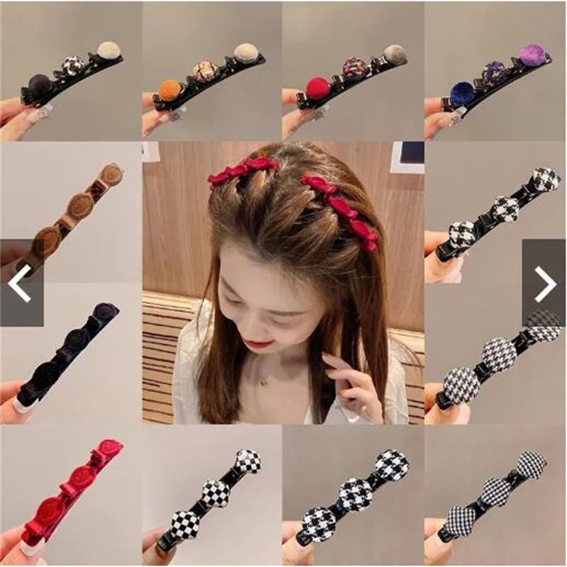 New Fashion Women Hairpins Korean Style Pearl Braided Hair Clip Side Headwear Girls Hair Accessories