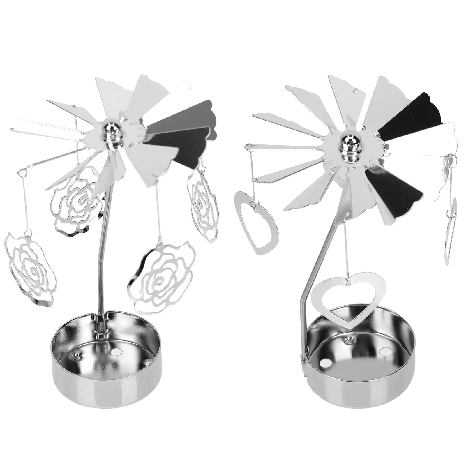 2Pcs Metal Candlestick Delicate Iron Holder Decorative Romantic Home Party Dining Table Centerpiece Delicate Candlestick view 2