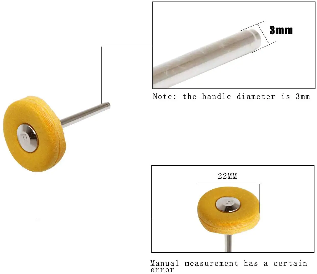 Juego de ruedas de pulido de mandril de 3 MM, 40 piezas, rueda pequeña de pulido de algodón para Dremel, accesorios de herramientas rotativas, Kit de pulido de joyería de reloj