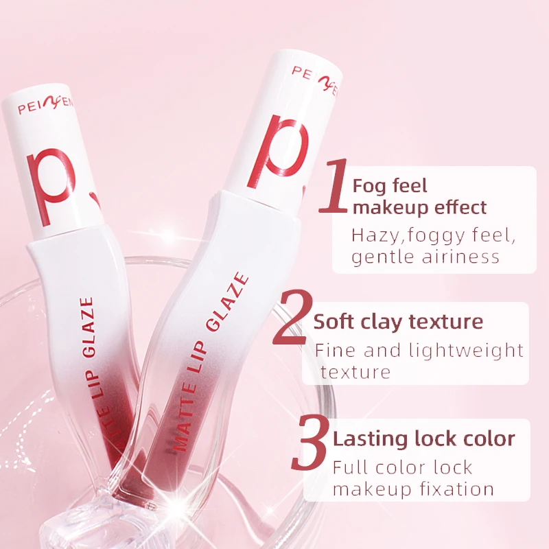 Langanhaltender, feuchtigkeitsspendender, matter Lippenstift – mattierter Lippenstift, wasserfest, schweißfest und klebend für die Tasse, ideales Weihnachtsgeschenk