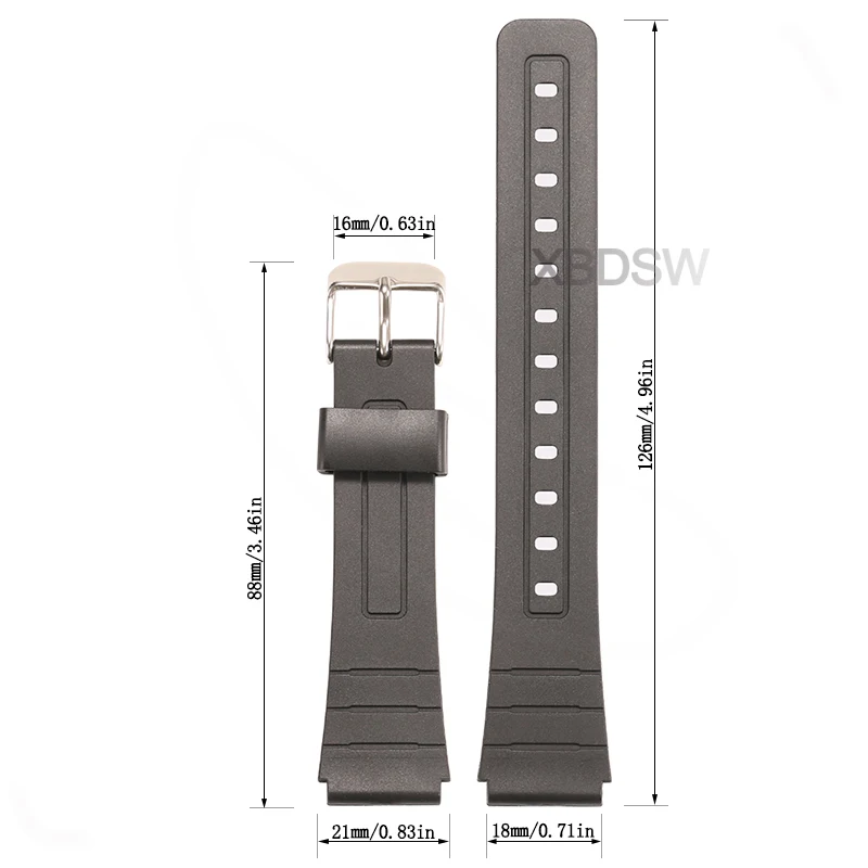 Watch Band Replacement Strap For Casio F91W F-91W Black Resin Wrist Watchstrap with Pins Metal Buckle TPU Silicone Bracelet