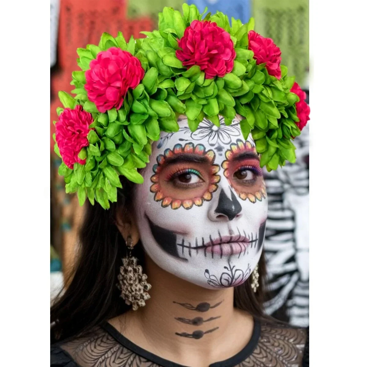 

Halloween Day Of The Dead Headband Artificial Flower Crown Marigold Headband Carnival Festival Party Supplies Headwear For Women