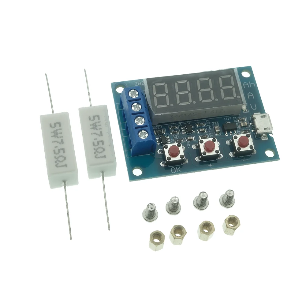 ZB2L3 Digital Battery Capacity Tester, LED Display Discharge Meter, Resistance Detector for 18650 Lithium & Lead-acid Battery