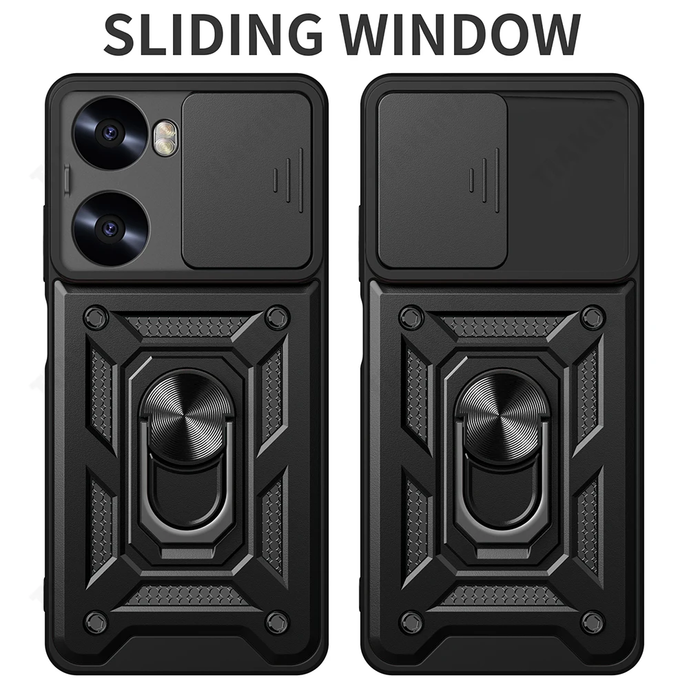 Slide Lens Armor Funda for Huawei Nova 12 SE Case for Huawei Nova 11 9 SE 12S 11i 12i 10 Pro 12 Lite Y72 Y91 Ring Stand Case