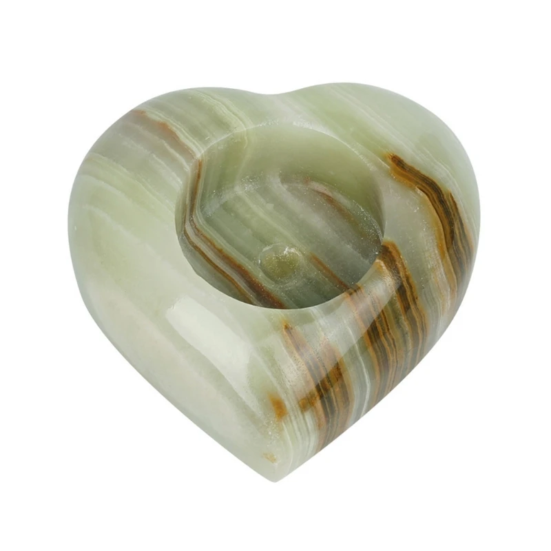 Heart Holder Ornament Natural Stone Tealight Votive Stand Candlestick for Romance and Home Decors