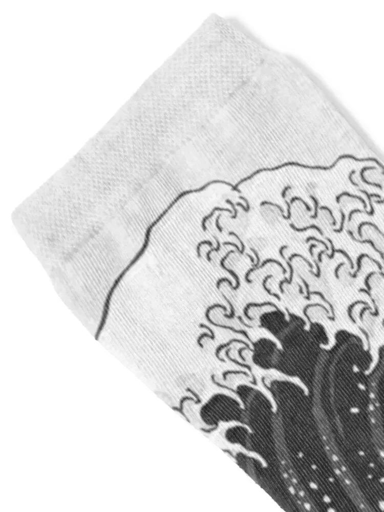 Great Wave - Kanagawa Night, black, white Socks retro short Heating sock christmas gifts Mens Socks Women's