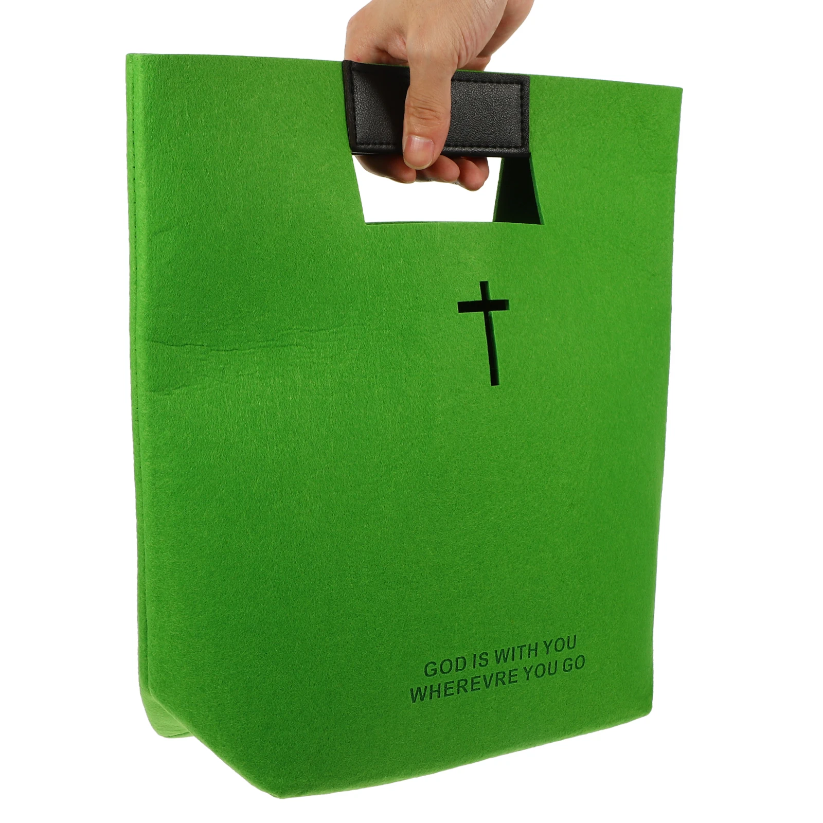 

Bible Storage Bag Tote Bags Cross Design Cover Felt Accessories Study Case Handbag Christian Gift