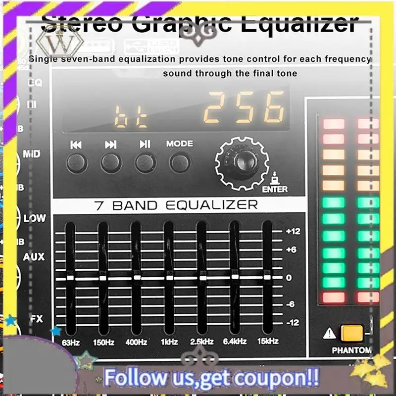 New Professional Audio Mixer GAX-PA8 Channel Sound Board Console Mixing Desk System Interface Built-In 256 Reverb Effect EU Plug