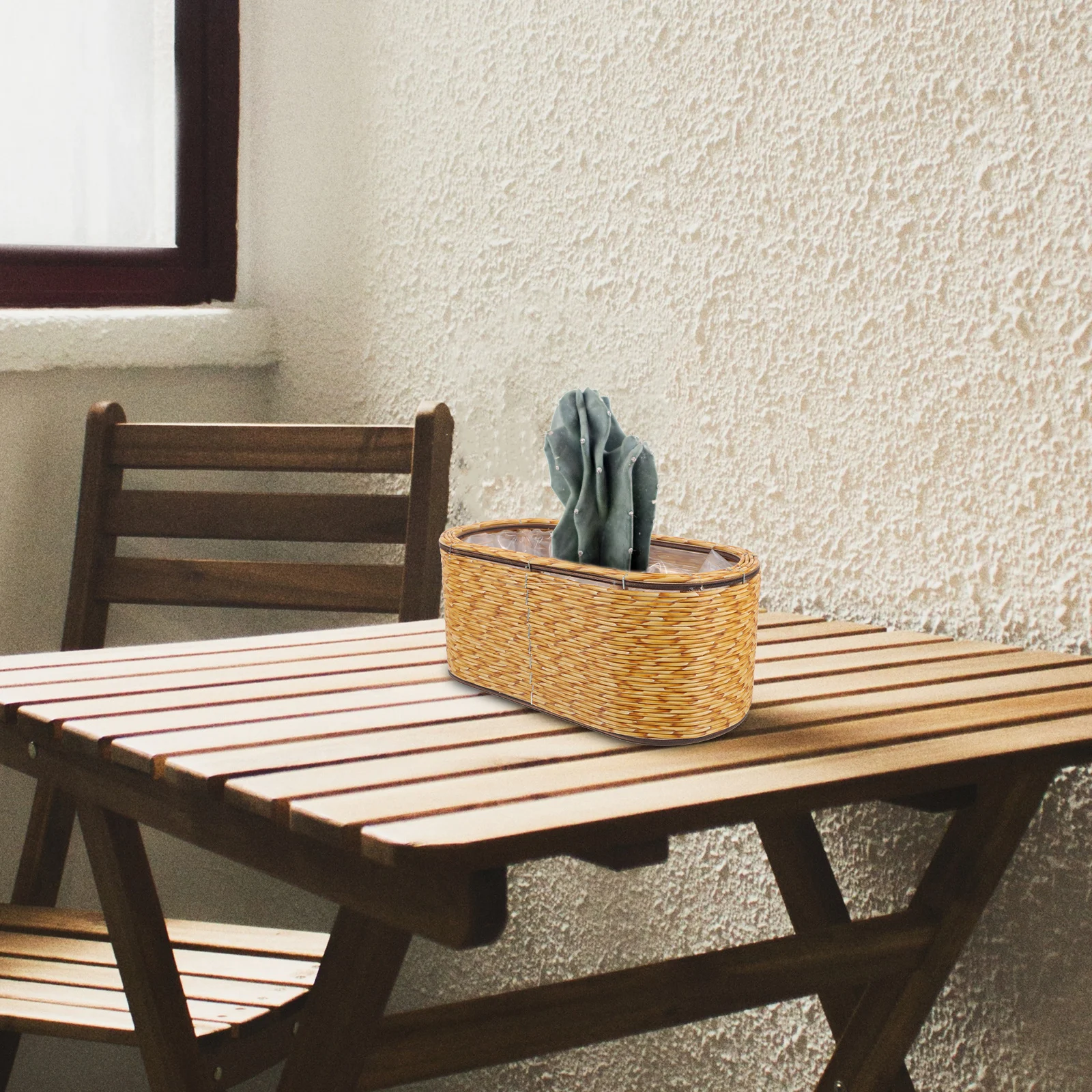 

Woven Planter Basket Rustic Style Large Capacity Handwoven Indoor Outdoor Plant Storage Decorative Basket for Flowers Small