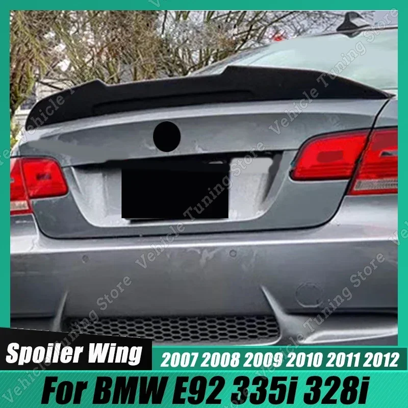 

For BMW E92 335i 328i 2007 2008 2009 2010 2011 2012 Gloss Black ABS Rear Roof Trunk Spoiler Wing Car Accessories PSM Style