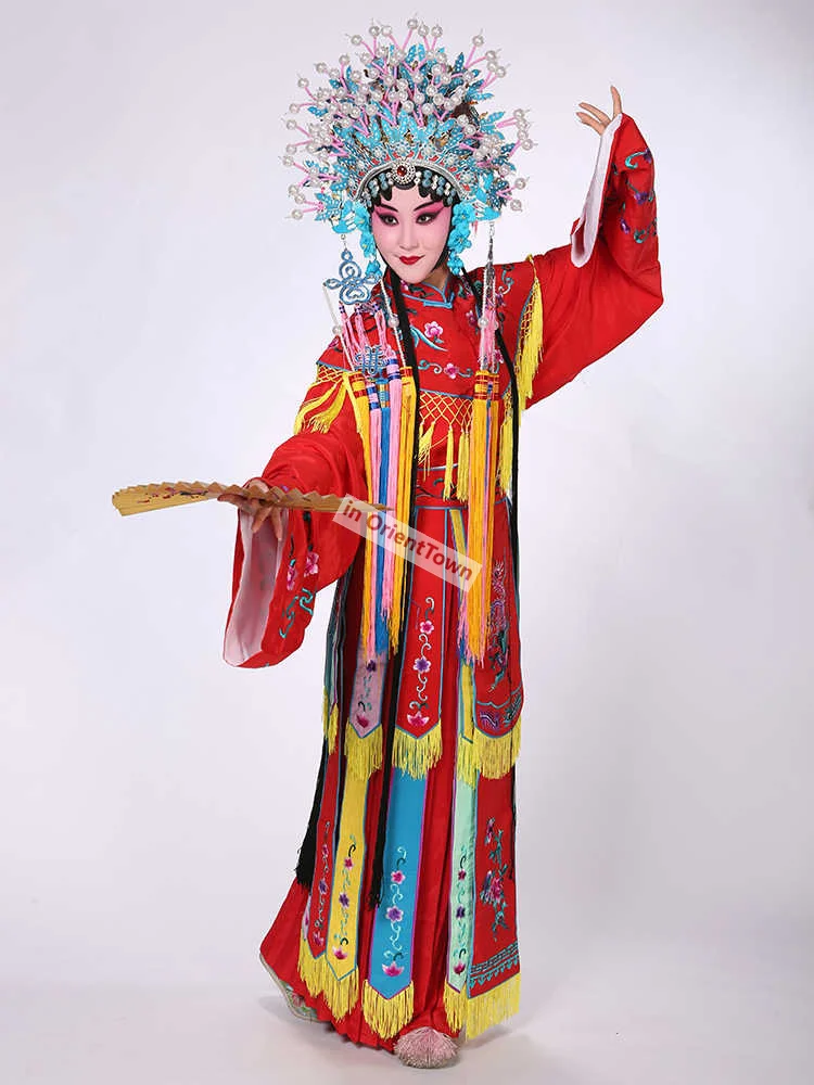 الدراما الإمبراطورية المحظية أوبرا بكين المرحلة زي سيدة في حالة سكر دور قصر ملون الزي الملكة الأميرة الذهبي ورقة الملابس #3