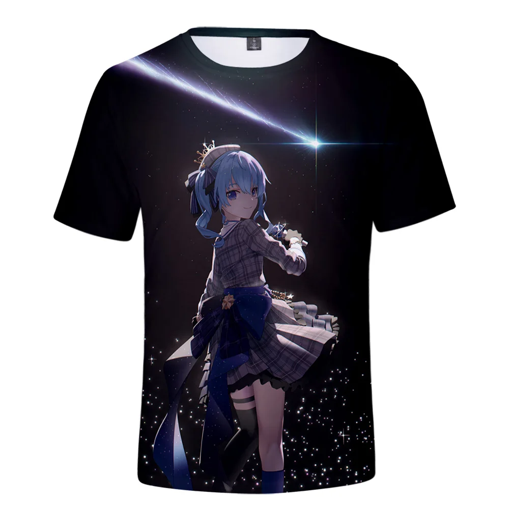 Hololive Vtuber Hosimati Suisei 3d Print Lente Zomer Preppy Mannen/Vrouwen Straatkleding T-Shirt Streetwear Kawaii Stijl