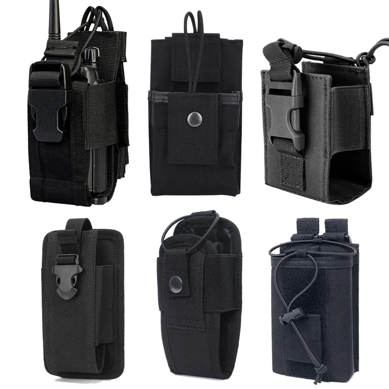 Radio Pouch Nylon Tactical Molle Adjustable Two Way Radio Holder Bag Case for Walkie Talkie Hunting Paintball Equipment