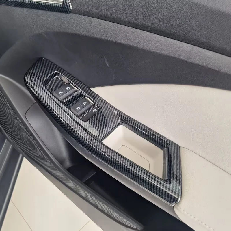 

LHD RHD для MG3 Hybrid 2024 2025 ABS углеродное волокно, подлокотник двери автомобиля, кнопка переключения окна, подъемная панель, рама, аксессуары