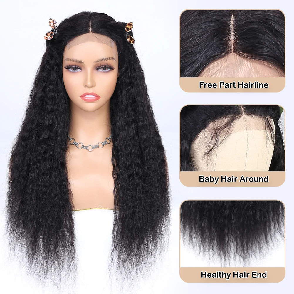 Loose Wave Lace Closure Curly Human Hair Wigs Lace Part Wig For Black Women HD Transparent Lace 150% Density Brazilian Hair Wigs