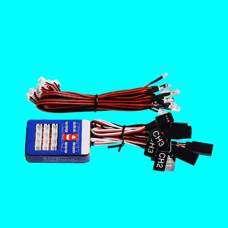 1/10 Scale RC Car LED Lighting System Kit 12 Smart Simulation Lights Yokomo Tamiya Hop-Up Options Remote Control for Drift on Ro