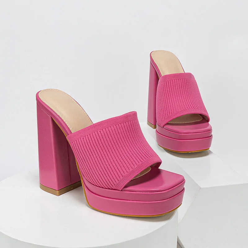 

11CM Women's Shoes Fashion Square Head High Heels Sandals for Woman Exquisite Platform Casual Shoes Designer Shoes Zapatos Mujer
