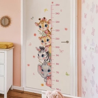 1 sheet Cartoon Animal Height Ruler Wall Stickers for Waterproof Removable PVC self-adhesive Room Home Decoration, wall decor