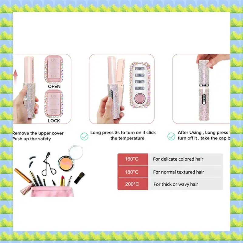 FZFZ 2X 2-In-1 Electric USB Hair Straightening Brush Straightener Flat Iron Multifunctional Comb Straightening Styler
