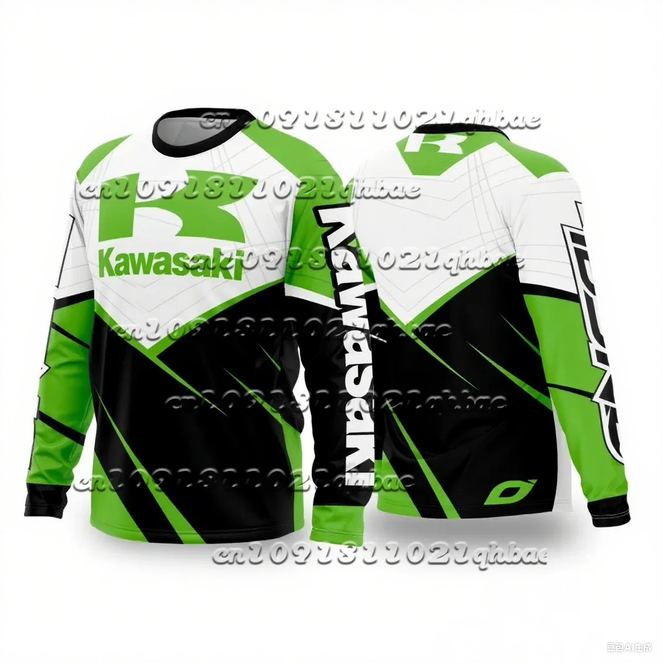 كاواساكي على الطرق الوعرة التحمل دراجة نارية على الطرق الوعرة جيرسي Bmx الإنحدار سرعة دراجة تي شيرت رجالي دراجة هوائية جبلية جيرسي طويلة