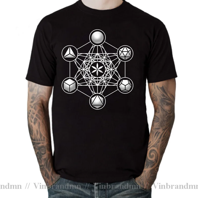 Shining Carina Nebula Flower Of Life Men's T Shirts Sacred Geometry Magic Mandala Funny Tee Shirt Fitness T-Shirt Cotton Camisas