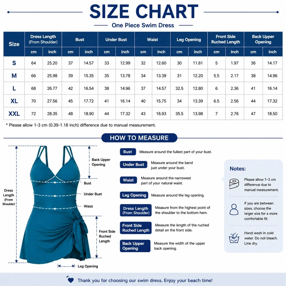 Women One Piece Swim Dress Teal V Neck Skirted Swimsuit Side Tie Ruched Waist Soft Stretch Removable Pads Beach Pool Vacation