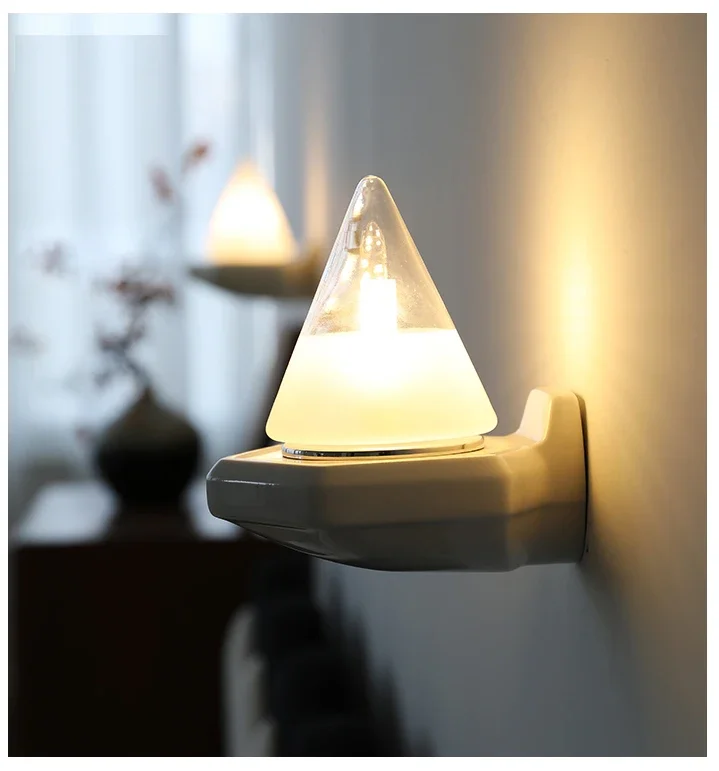 

Pyramid wall lamp bedroom headboard LED ceramic bathroom background wall hallway interior decorative light