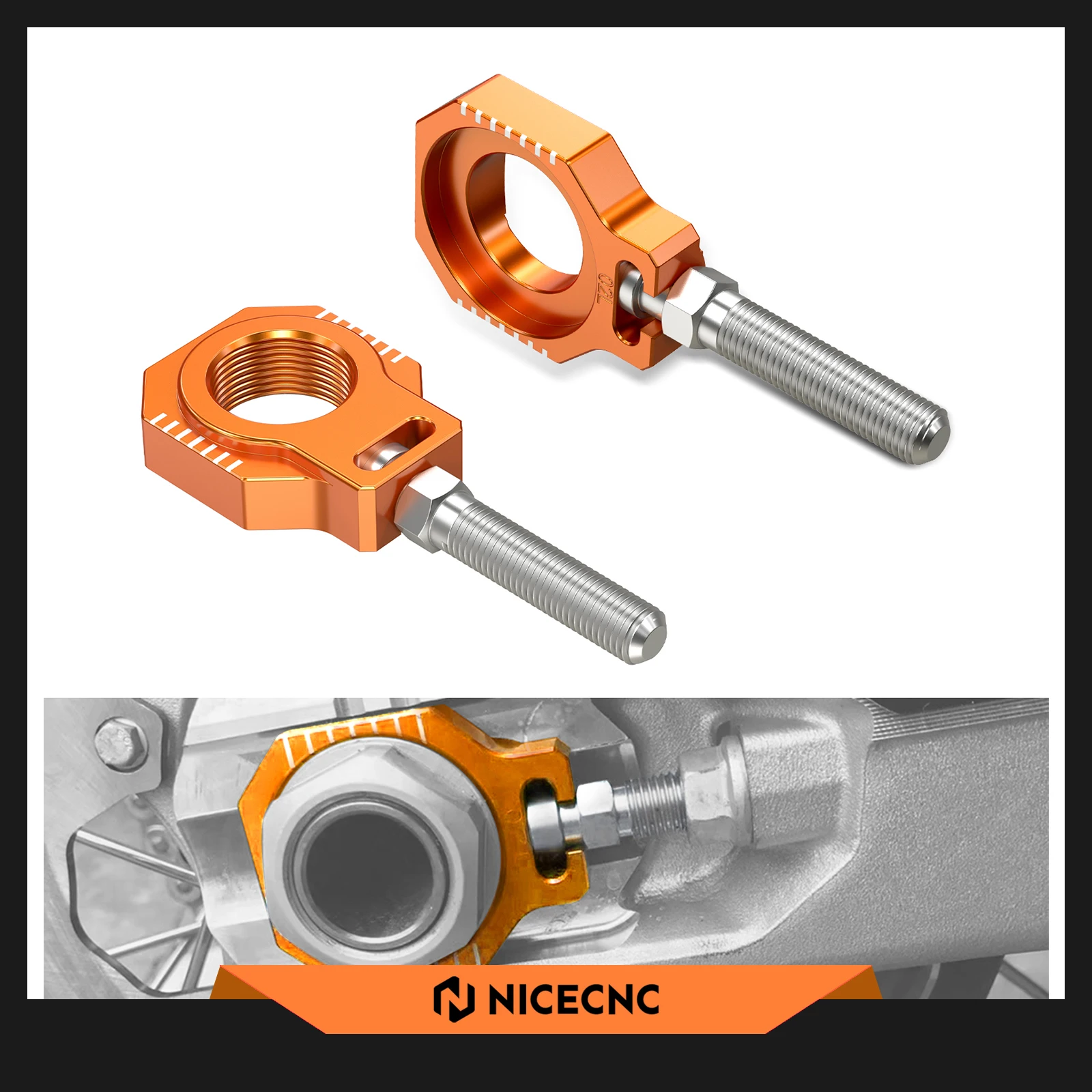 For KTM XC SX 125 250 300 350 450 SX-F XC-F 2013-2022 250 450 SXF Factory Edition 2015-2016 25mm Rear Axle Blocks Chain Adjuster