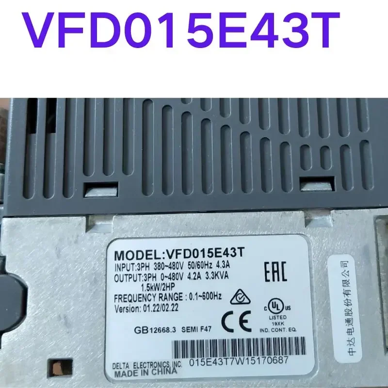 Second-hand test OK  Variable frequency VFD015E43T 380V1.5KW