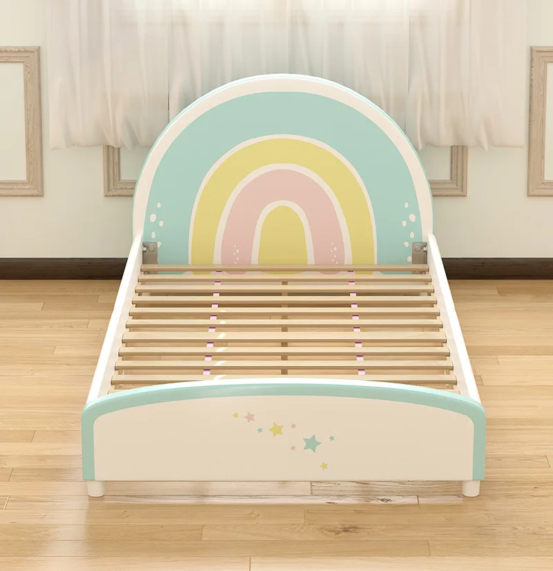 Children's furniture bed extravagant rainbow princess bed girl pink mini boy girl 1.2m single bed plank bed