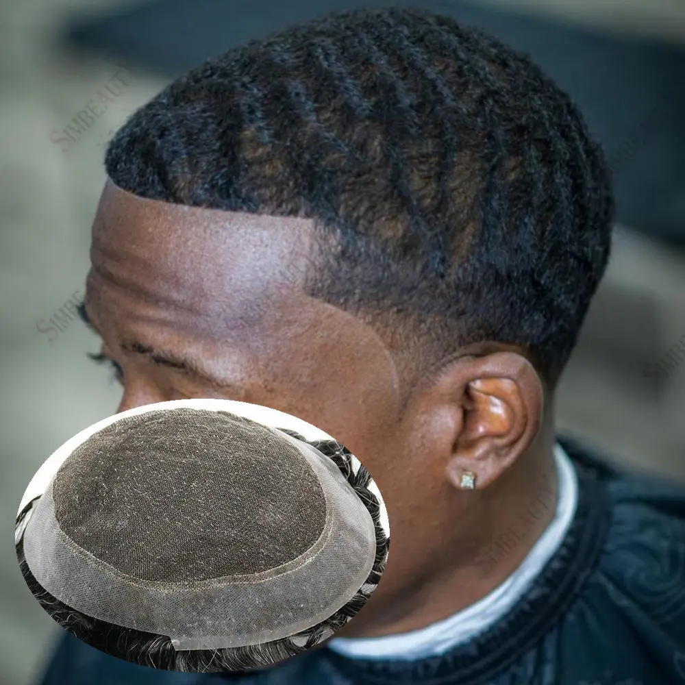 

Мужской парик из натуральных индийских волос, 10 мм, волнистый, с французским кружевом и полиуретановой основой, система замещения волос для мужчин (Австралия)