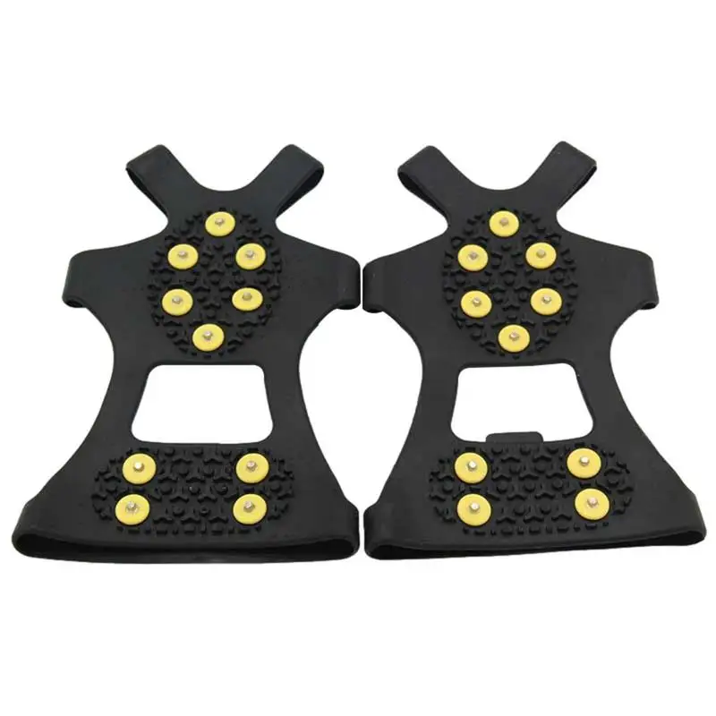 10 Studs Snow Ice Claw Anti-Skid Snow Ice Thermo Plastic Elastomer Climbing Shoes Spikes Grips Cleats Over Shoes Covers Crampons