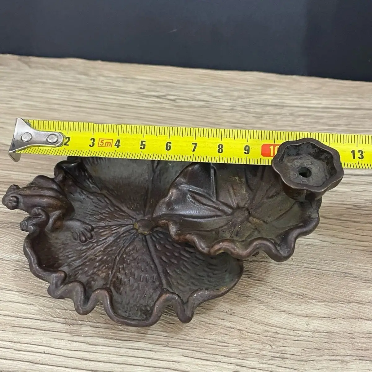 Double layer frog lotus leaf incense burner Sticks Holder Statue for Tea Home Decor Ornaments