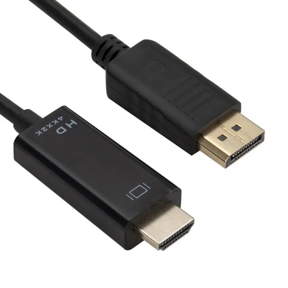 DP do HDMI konwerter Adapter do kabla 4K 1080P z męskiego na męskie kompatybilny z DisplayPort do HDMI kabel Adapter Audio wideo do PC TV H5I7