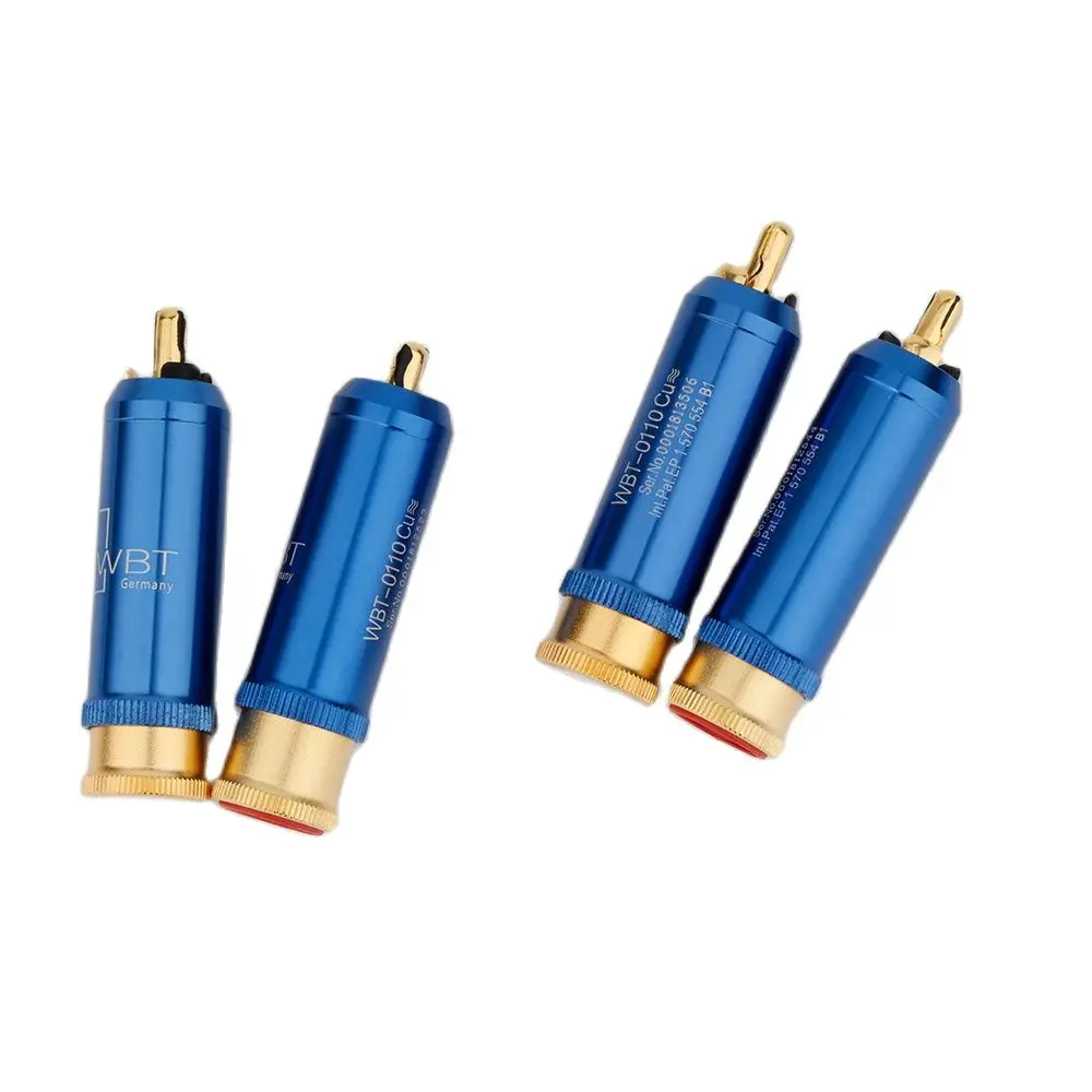 4PCS WBT-0110Cu Nextgen RCA Solder Connector Plug Hi-End HIFI Gold Plated Male Audio Cable Cord Plugs Frequency Jack