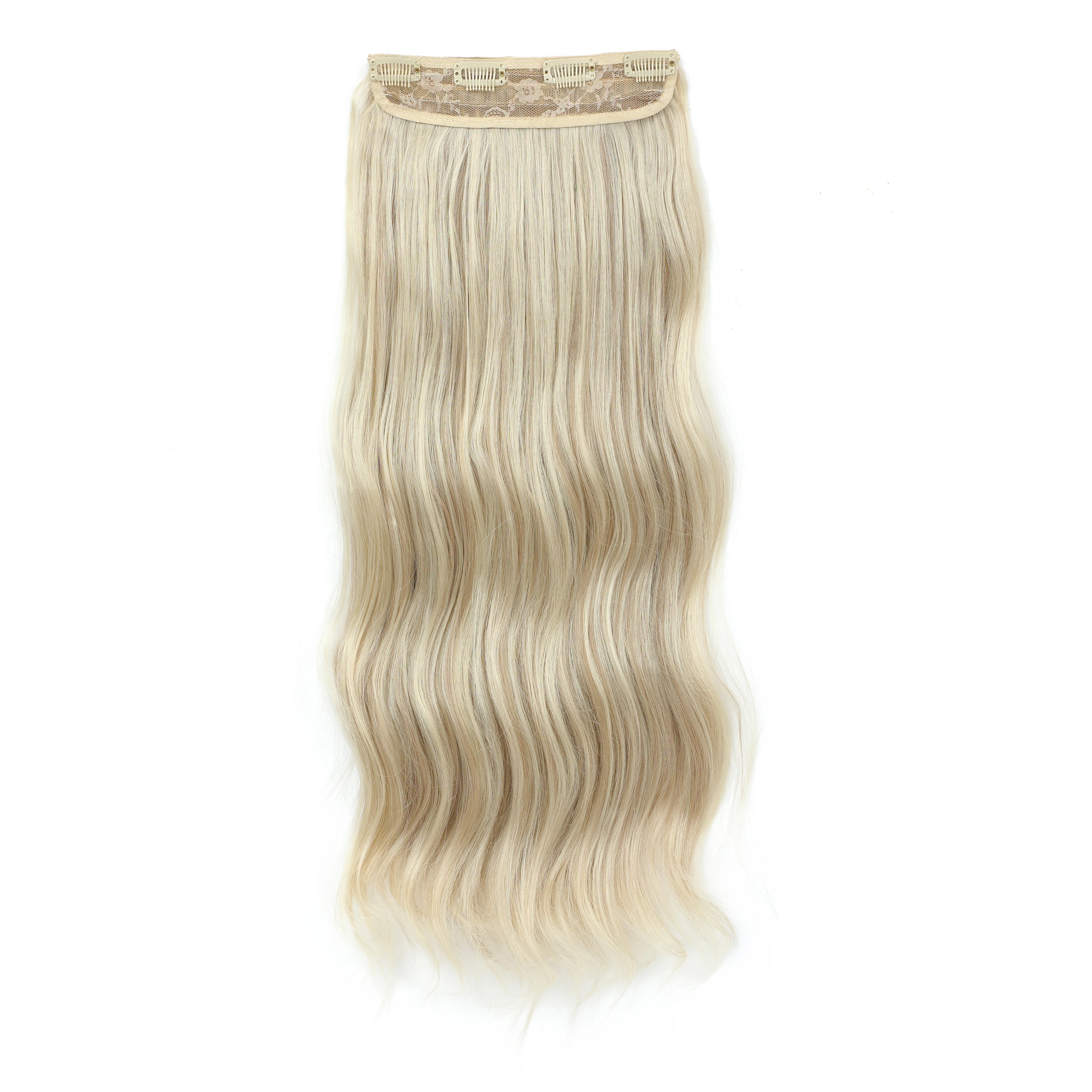 Clip In Hair Extensions 4 PCS Full Head 22 Inch Long Curly Synthetic Hair Pieces Natural Water Wavy For Women Girls Hair