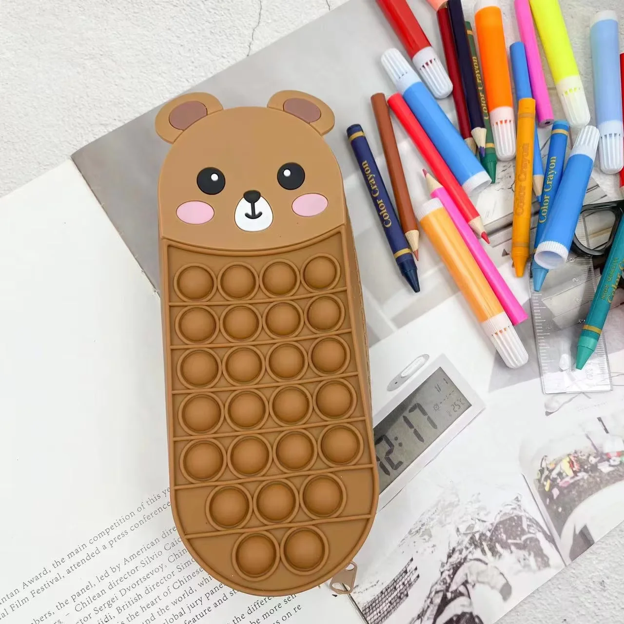 1Pcs New Cartoon Silicone Pencil Case Pioneer of Rodent Eradication Stationery Storage Bag Student Decompression Stationery Box - Image 2