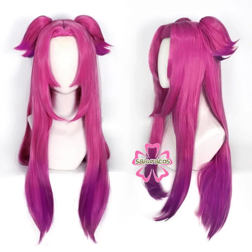 Heartsteel Alune Cosplay Game LOL Gradient Long Two Braids Heat Resistant Synthetic Hair Halloween Role Play Costume Accessory