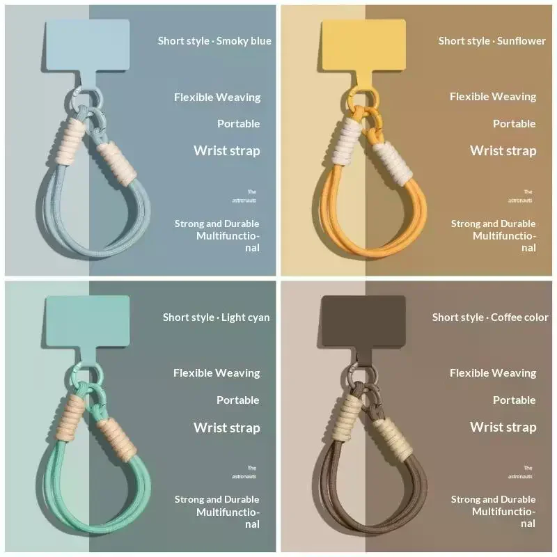 Short Mobile Phone Lanyard Woven Multifunctional Hand Rope Anti Lost Wrist Rope Liquid Color Gift