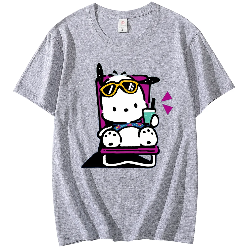 Sanrio Pochacco Men's and Women's printing T-shirt men and women casual street sports student couple T-shirt