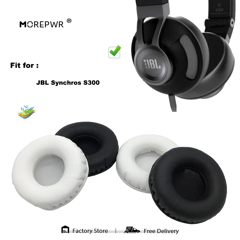 

Morepwr New Upgrade Replacement Ear Pads for JBL Synchros S300 Headset Parts Leather Cushion Velvet Earmuff Sleeve Cover