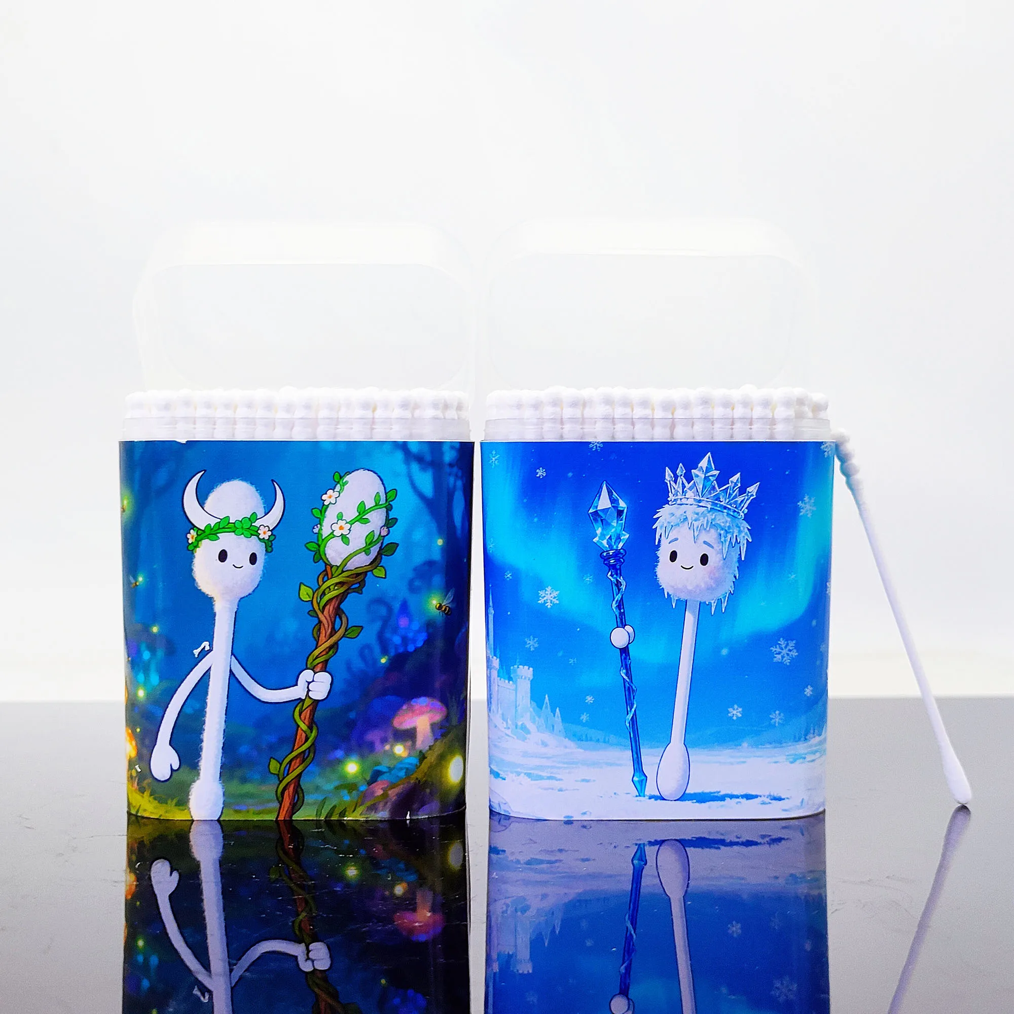 400개 마법 테마 면봉, 다기능 이중 헤드 나선형 얇은 막대와 창의적인 마법 요소 면봉