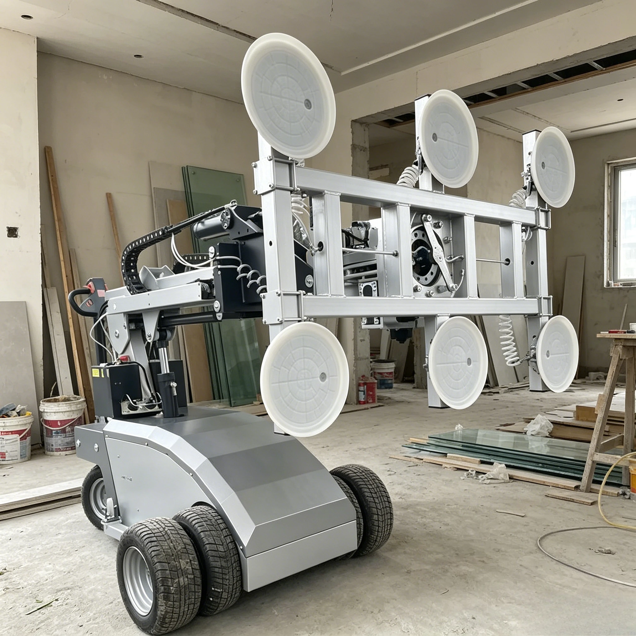 200kg-800kg Mobile Electric Vacuum Glass Lifter Heavy Duty Suction Cup Hoist for Window Door Installation Customized