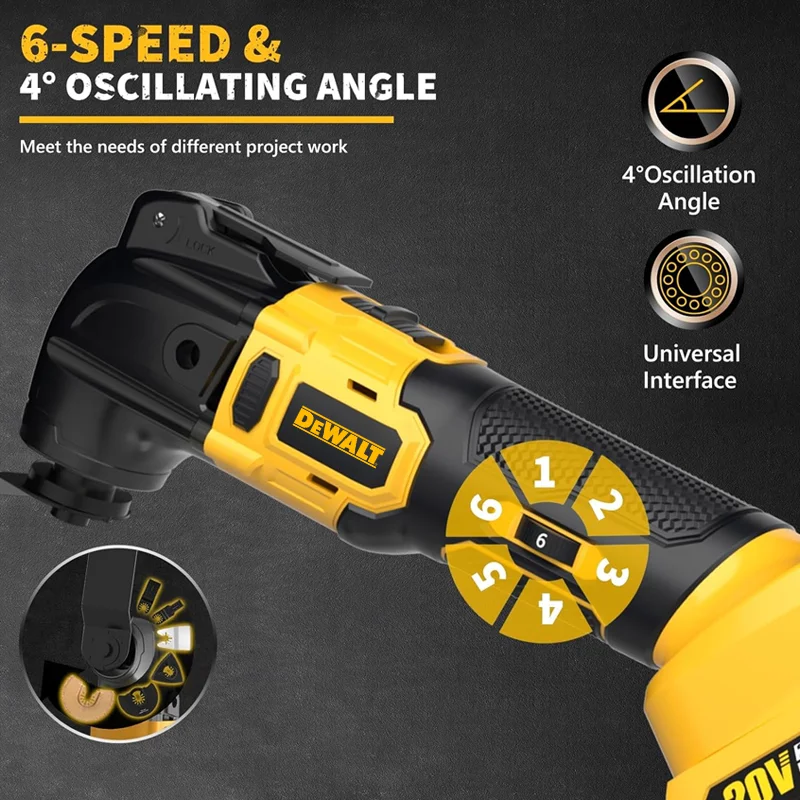 Dewalt 22000 RPM Quick Release Oscillerend Gereedschap Borstelloos Multifunctioneel Gereedschap Vernieuwer Elektrische trimmer Compatibel voor Dewalt