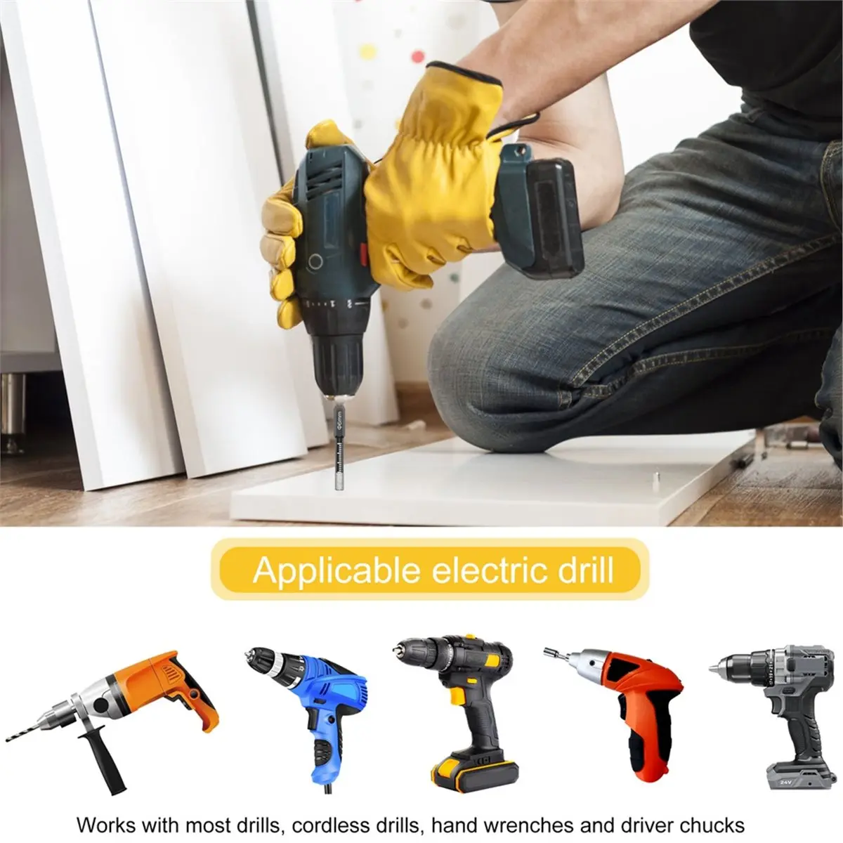 7 Pcs Dry Drill Bits Set 6mm Vacuum Brazed Core Drill Bit Quick Change Hex Shank for Porcelain