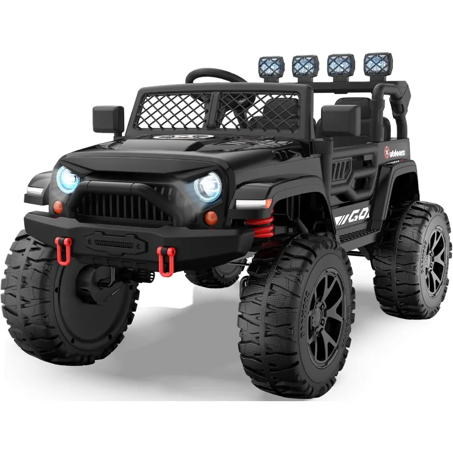 รถยนต์เด็กนั่งขับ 2 ที่นั่ง ยาง EVA รถยนต์ไฟฟ้า 24V ขับเคลื่อน 4 ล้อ พร้อมรีโมทคอนโทรล บลูทูธ ไฟ LED รถบรรทุกเด็กสำหรับเด็กผู้ชาย