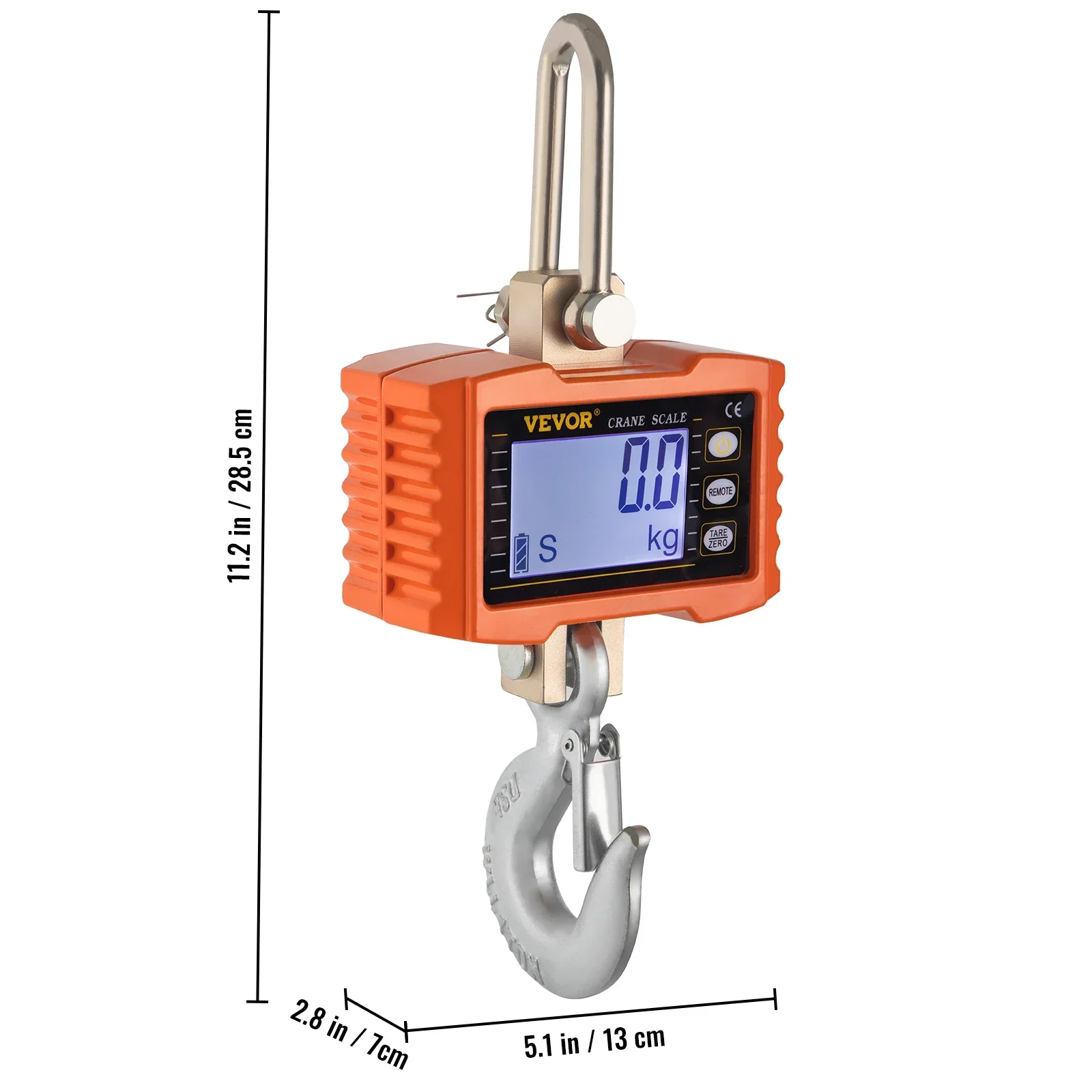 

1000KG (suitable for 2200LBS) orange digital industrial heavy-duty crane scale with precise heavy-duty spring sensor