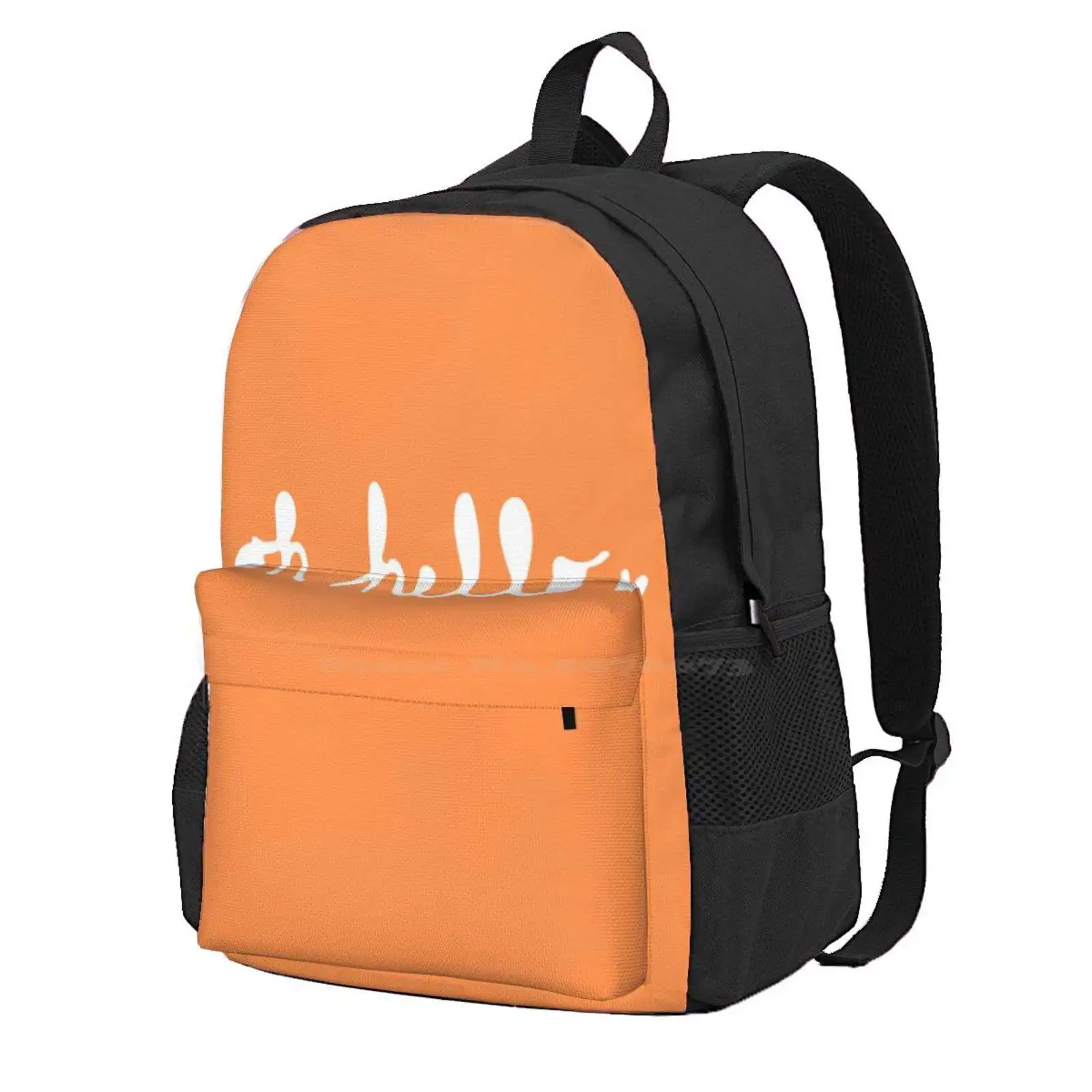 Oh Hello Hand Lettering Orange White Hot Sale Schoolbag Backpack Fashion Bags Oh Hello Greeting Orange And White